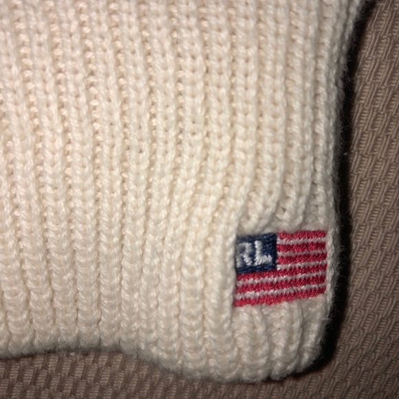 Striped Polo Sweater Half Zip Logo on Sleeve - Picture 6 of 8